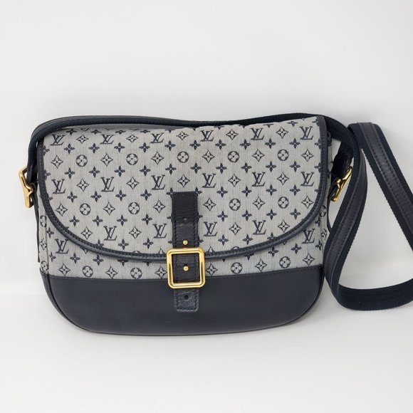 Auth Louis Vuitton Denim and Leather Crossbody Bag - Picture 2 of 16